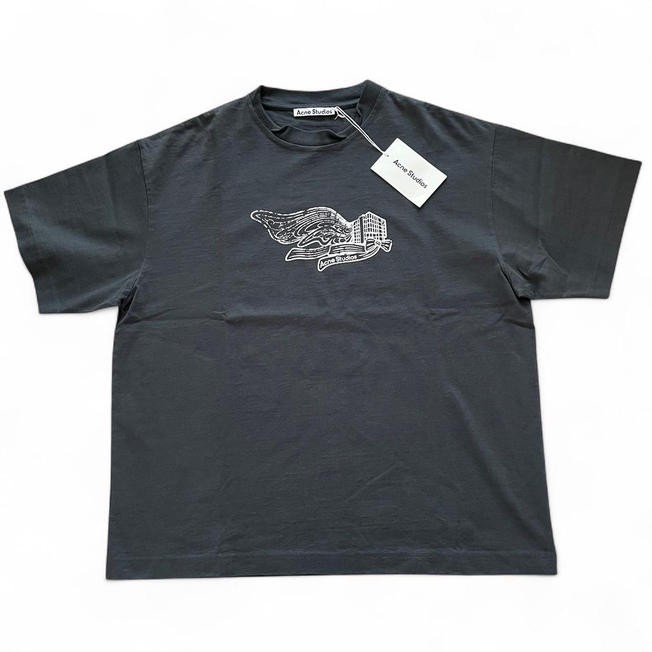 Acne Studios Edlund Logo Wings Faded Black T