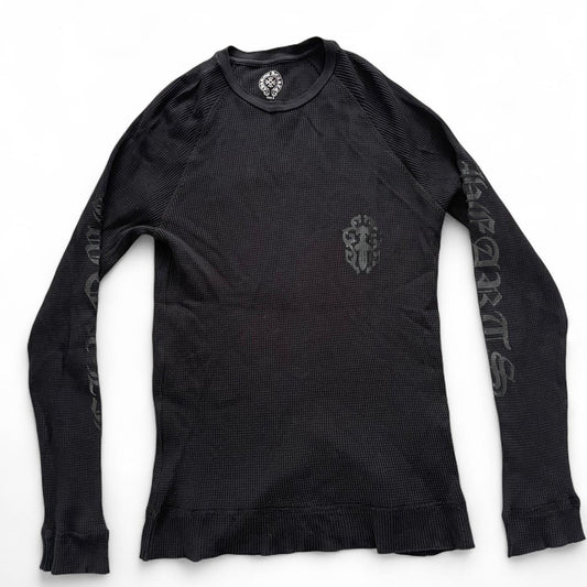 Chrome Hearts Dagger Scroll Logo Thermal Vintage Long Sleeve Black