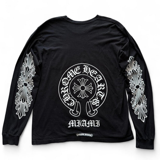 Chrome Hearts Miami Exclusive Horseshoe Long Sleeve Tee Black