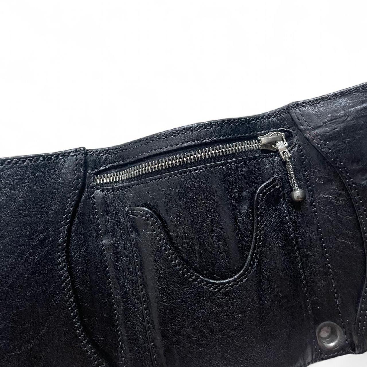 Chrome Hearts 3-FOLD Star Button Tri-Fold Leather Wallet Black