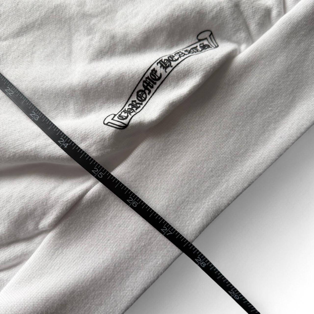 Chrome Hearts White Vertical Logo Zip Up Hoodie