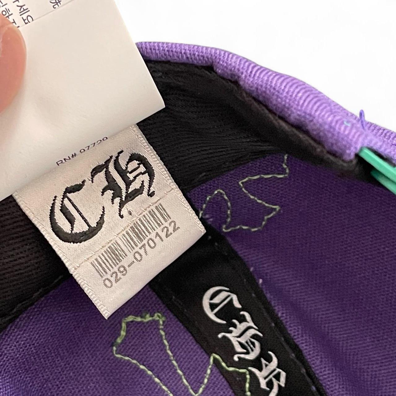 Chrome Hearts Lambskin Leather Cross Patch Baseball Cap Hat Snapback Purple Green