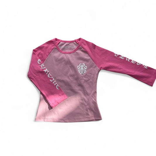 Chrome Hearts Pink Crop Top Long Sleeve