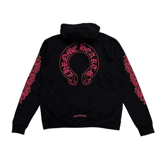 Chrome Hearts Pink Horseshoe Zip Up Hoodie