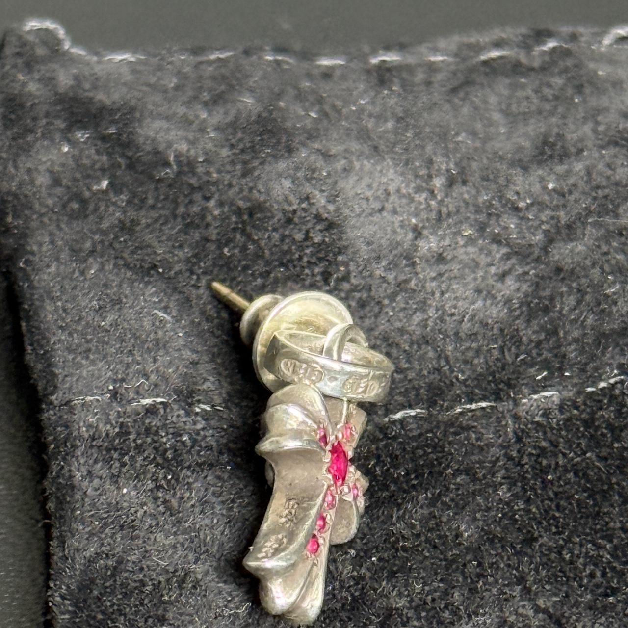 Chrome Hearts Pave Factory Ruby Set Babyfat Earring Drop