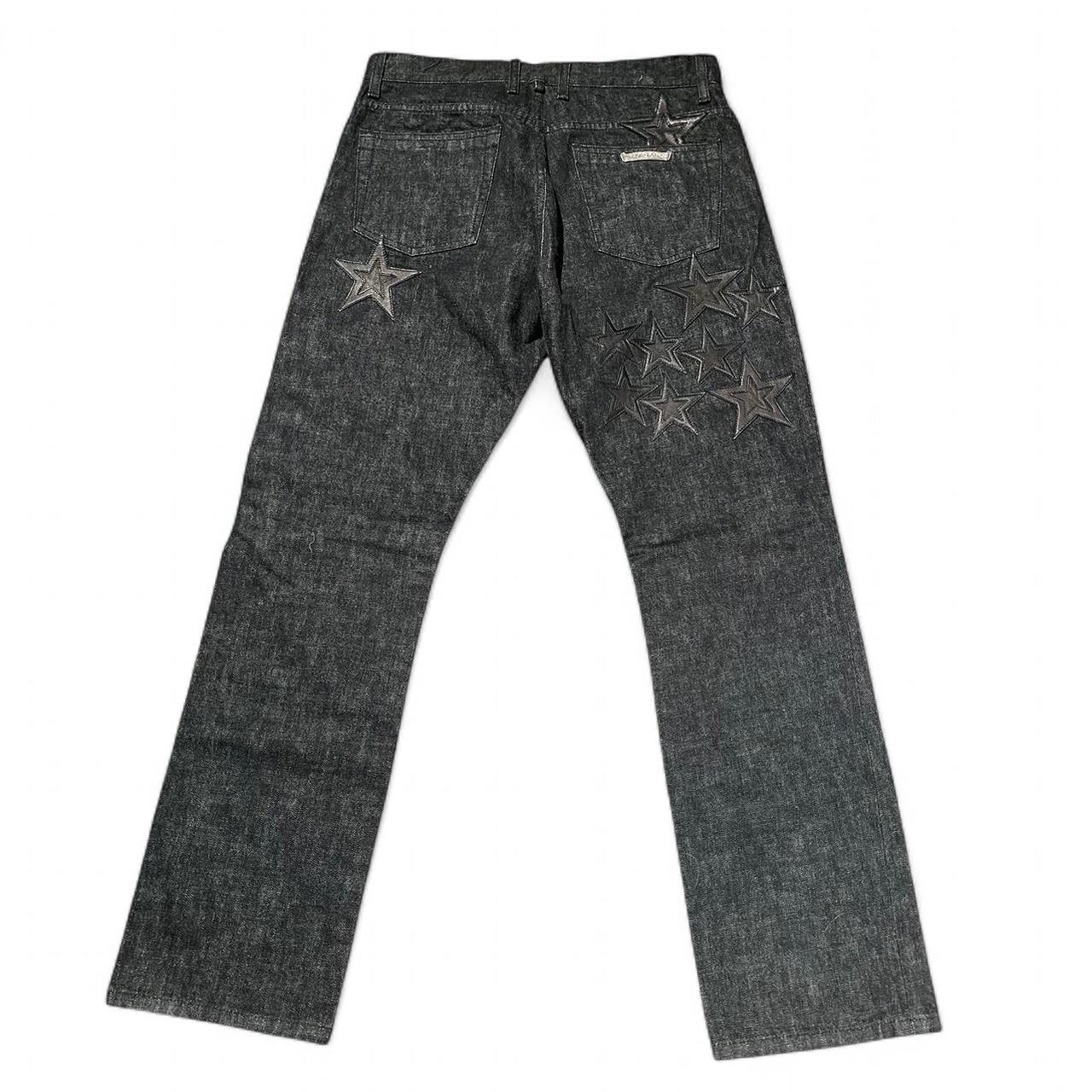 Chrome Hearts Exclusive Star Patch Fleur Knees Denim Jeans