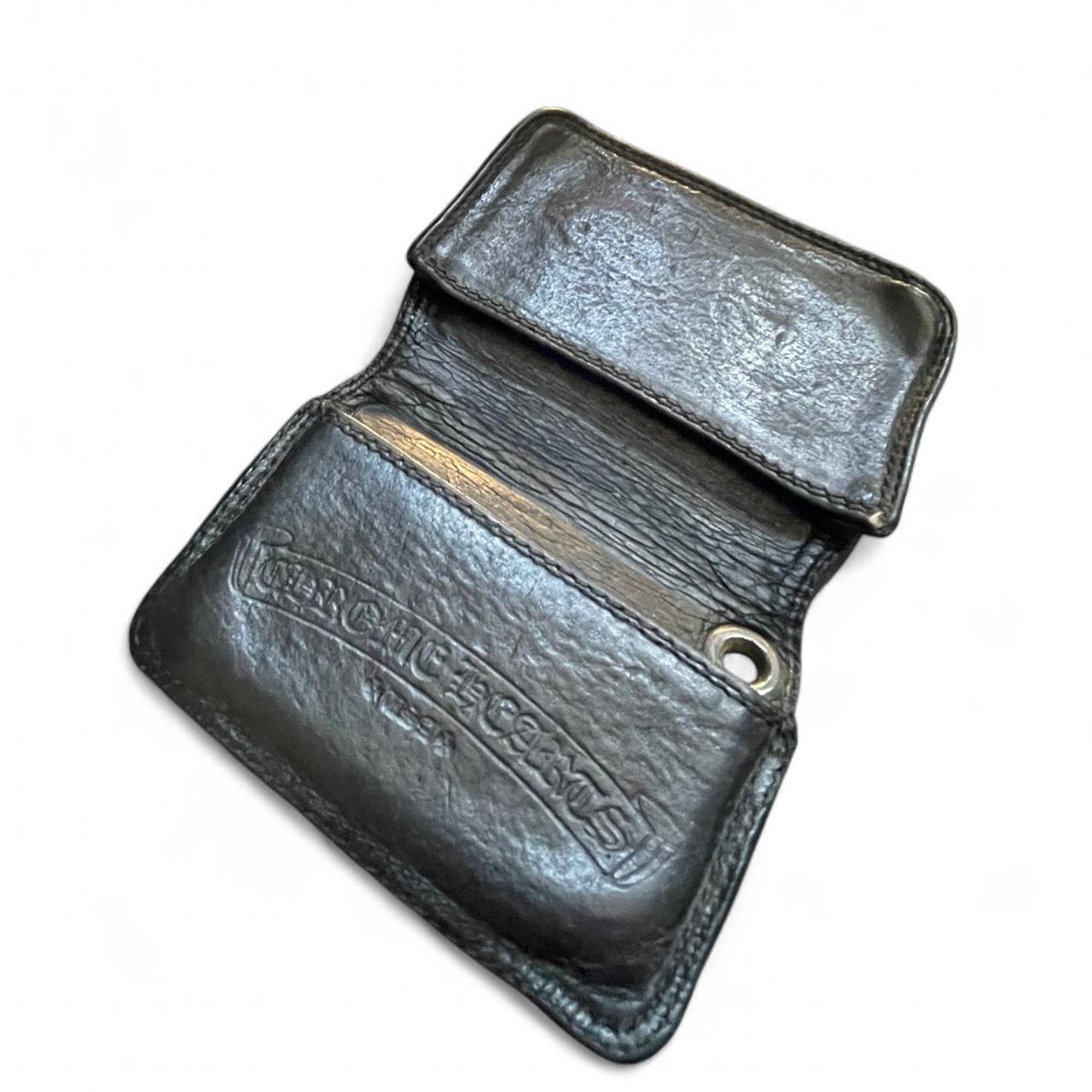 Chrome Hearts Black Leather Bifold Wallet Cardholder