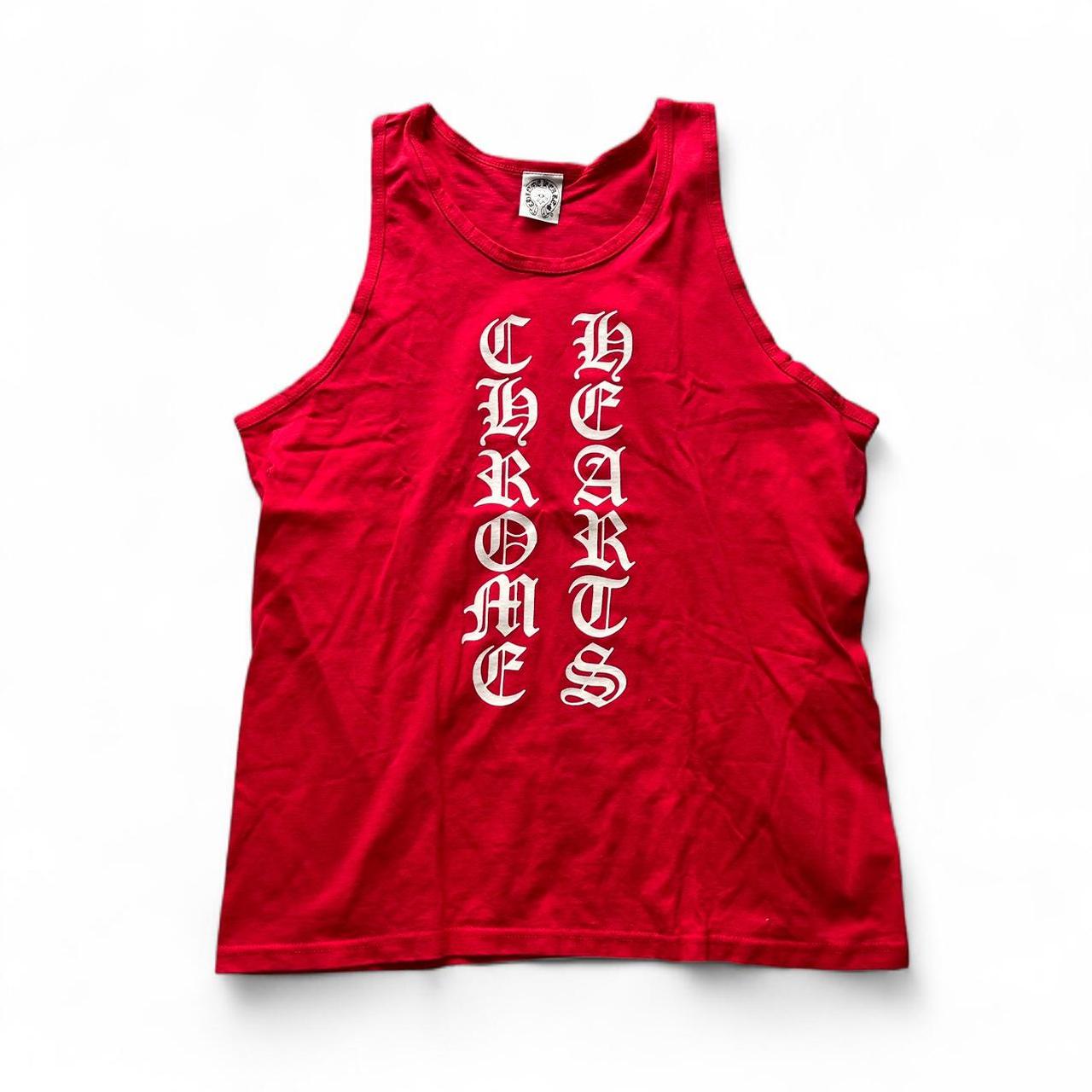 Chrome Hearts Vertical Script 90s Chrome Red Tank