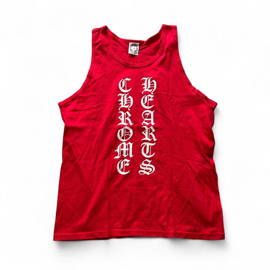 Chrome Hearts Vertical Script 90s Chrome Red Tank