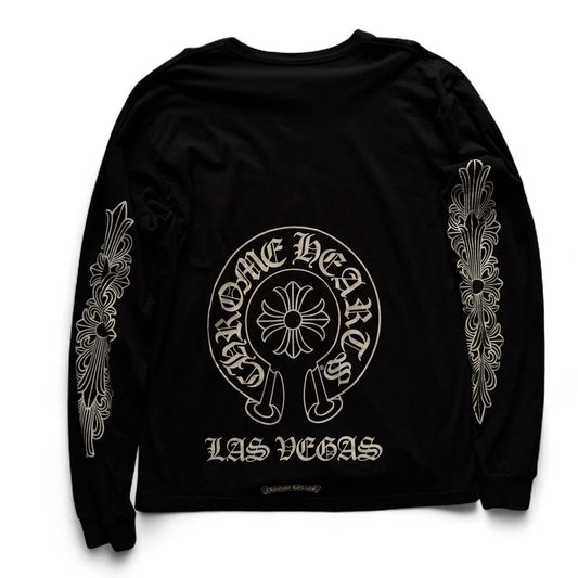 Chrome Hearts Las Vegas Exclusive Floral Horseshoe Long Sleeve T-Shirt