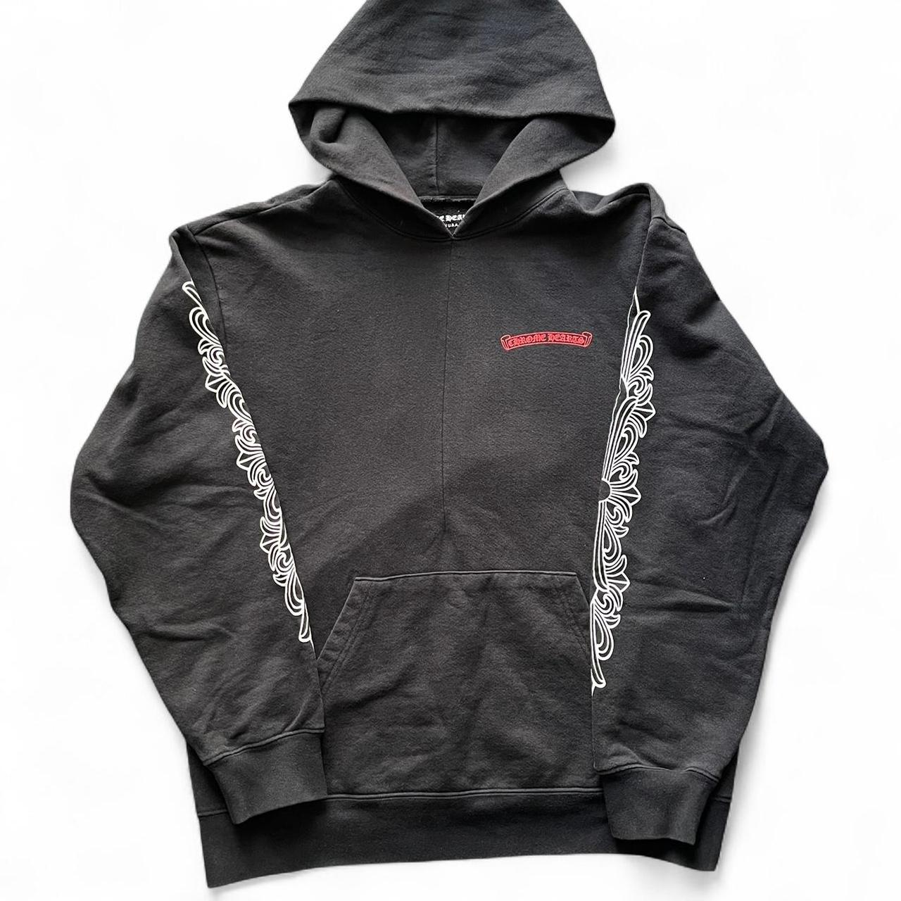 Chrome Hearts Matt Boy Flower Chomper Logo Hooded Sweatshirt Black Red