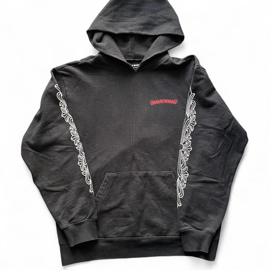 Chrome Hearts Matt Boy Flower Chomper Logo Hooded Sweatshirt Black Red