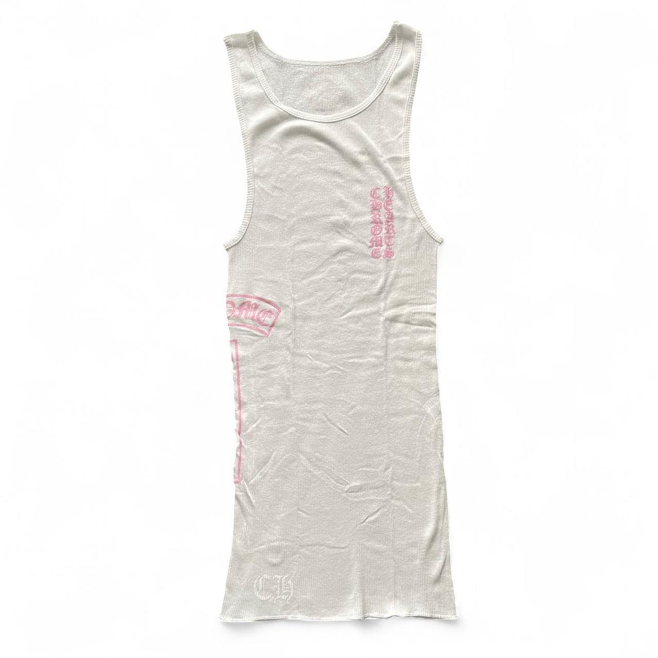Chrome Hearts White/Pink Rib Tank - Vest