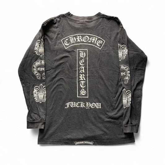 THRASHED! CHROME HEARTS PERFECT FADE 90s FLEUR DES LIS NYC HORSESHOE PRINT