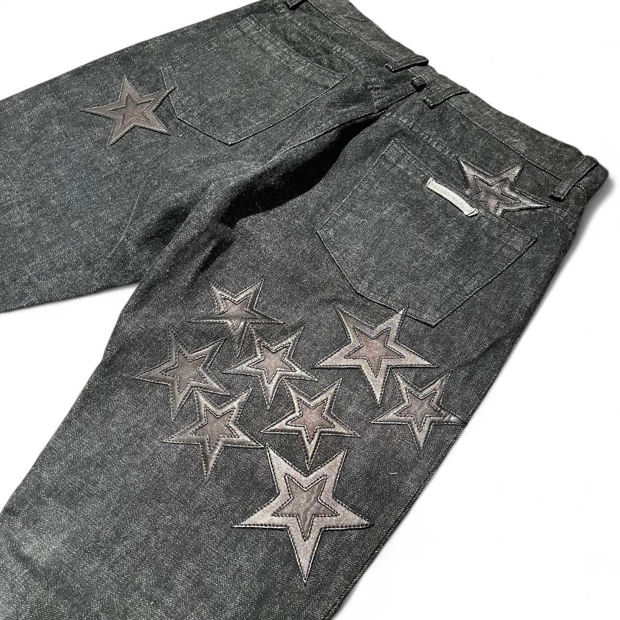 Chrome Hearts Exclusive Star Patch Fleur Knees Denim Jeans