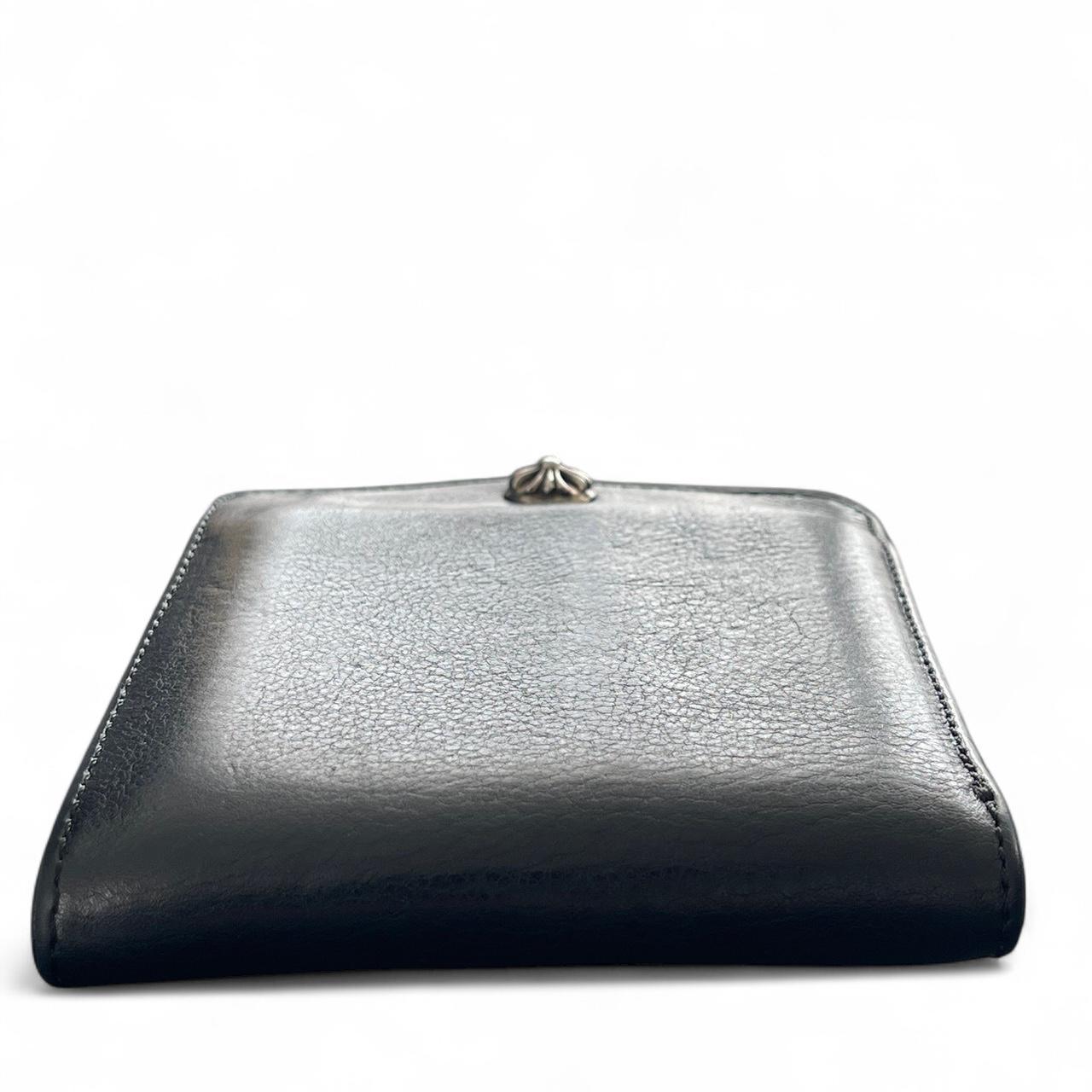 Chrome Hearts 1SNAP 1 Snap Cross Ball Button Leather Wallet Black