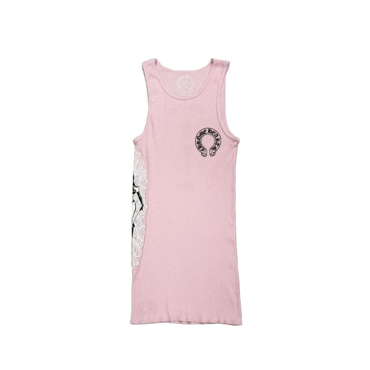 Chrome Hearts Deadly Doll Rib Art Basel Floral Pink Tank Top
