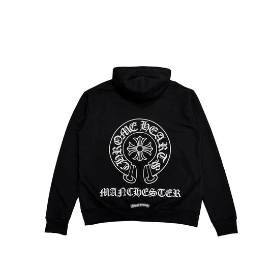 Chrome Hearts Manchester Exclusive Horseshoe Logo Zip Up Hoodie Black