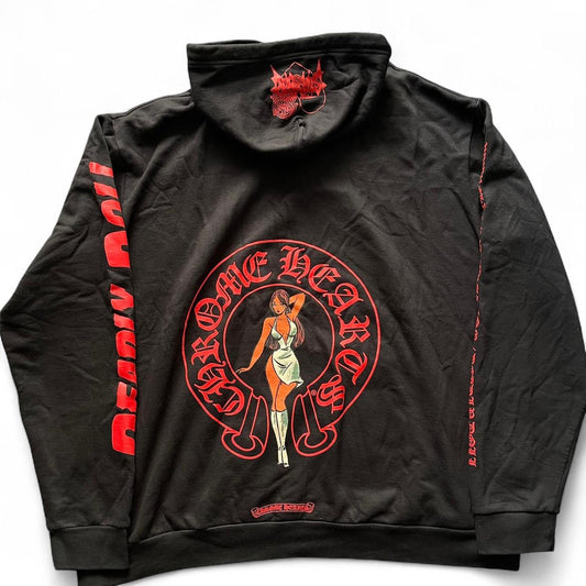 Chrome Hearts Deadly Doll Black and Red Hoodie