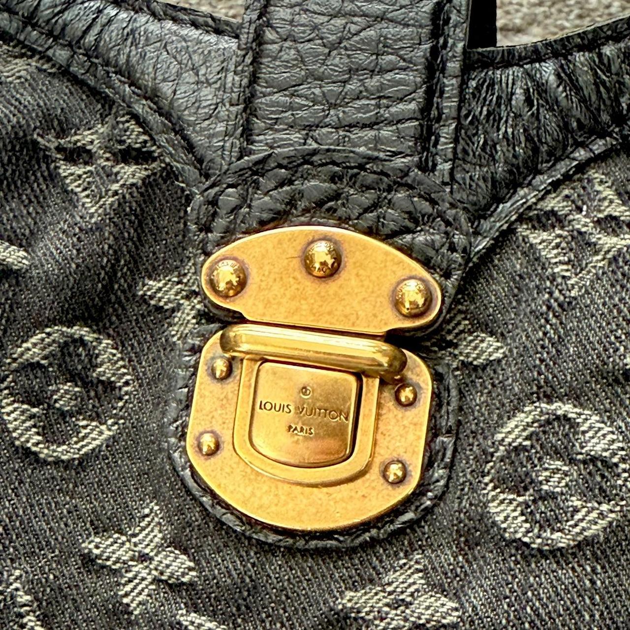 2000s Louis Vuitton Mahina Black Denim Shoulder Bag