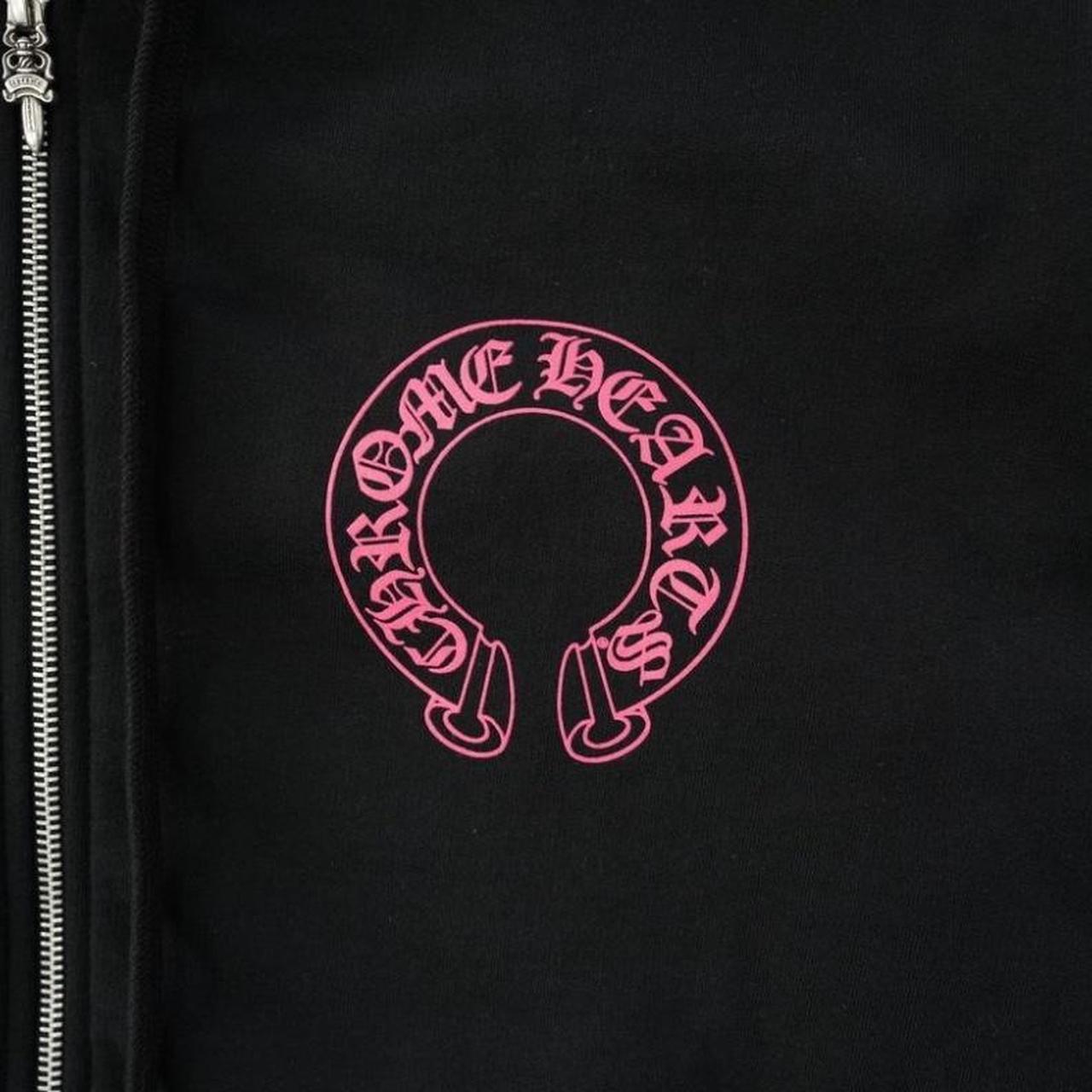 Chrome Hearts Pink Horseshoe Zip Up Hoodie