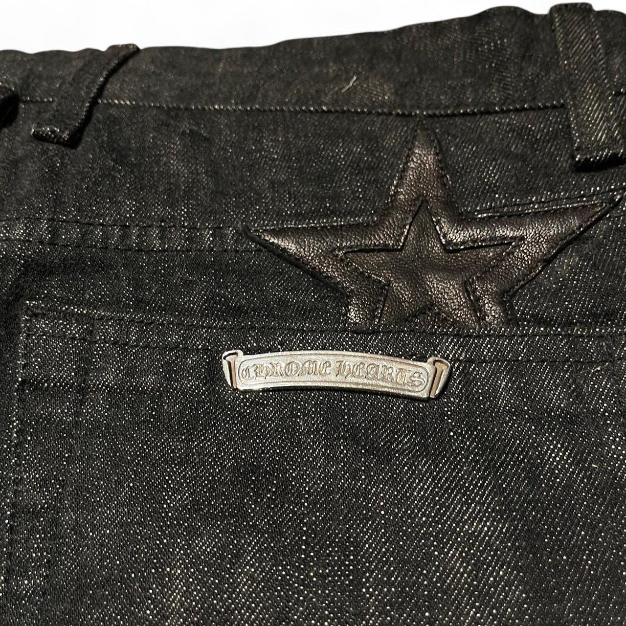 Chrome Hearts Exclusive Star Patch Fleur Knees Denim Jeans
