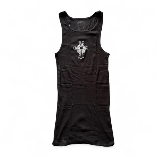 Chrome Hearts Hairy Cross Logo Tank Top Black