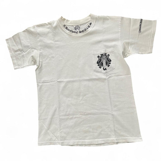 Chrome Hearts Dagger Logo Scroll Vintage Tee Shirt White