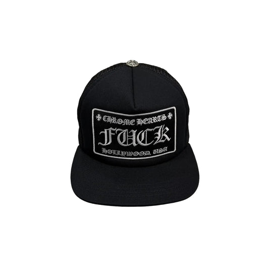Chrome Hearts FUCK Logo Trucker Black