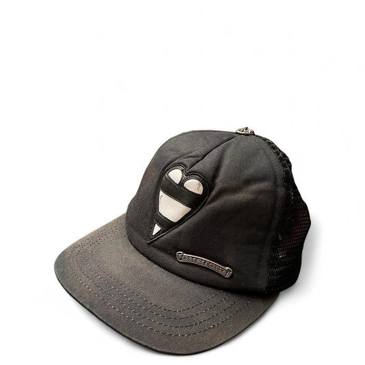 Chrome Hearts Matty Boy Heart Patch Black Trucker Hat