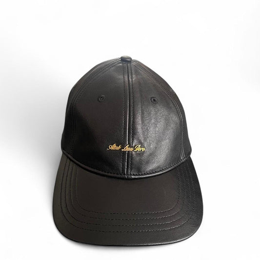 Aimé Leon Dore Brass Logo Leather Hat 'Jet Black'