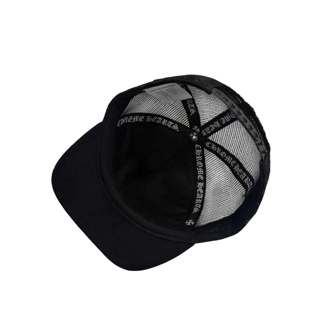 Chrome Hearts 3 Leather Cross Patch Trucker Cap Black