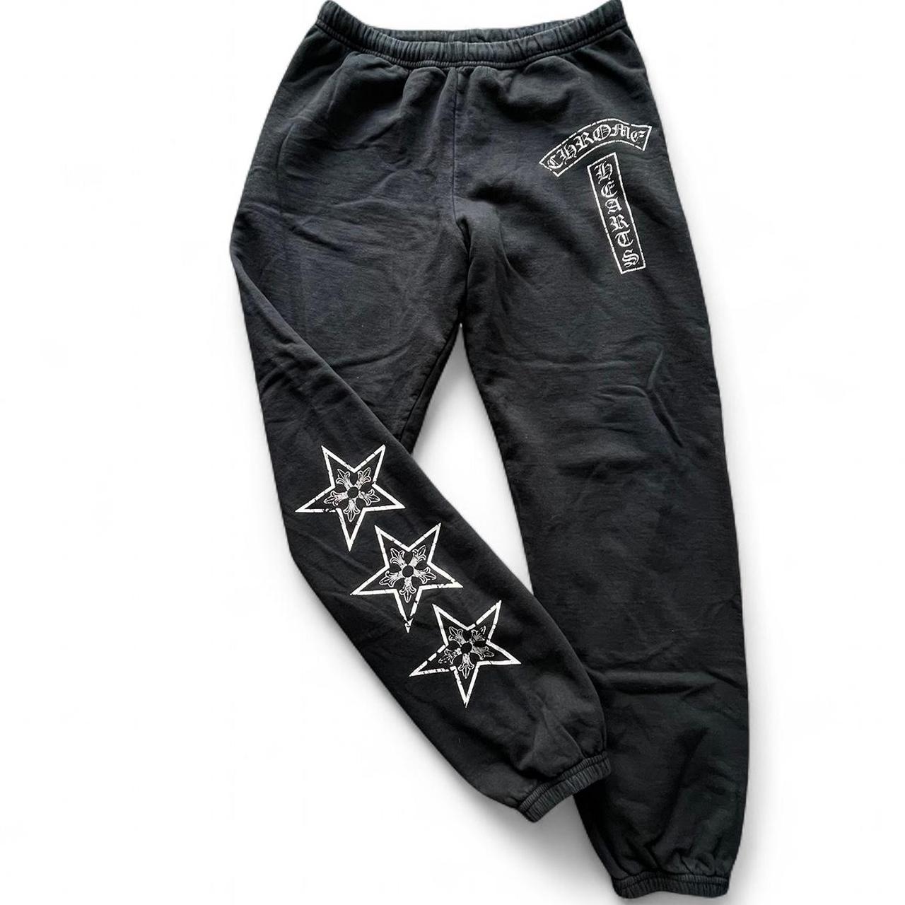 Chrome Hearts Star Logo Tbar Side Scroll Logo Black Sweatpants