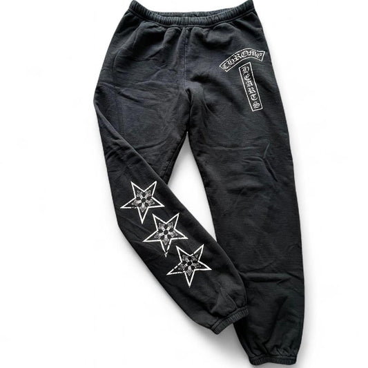 Chrome Hearts Star Logo Tbar Side Scroll Logo Black Sweatpants