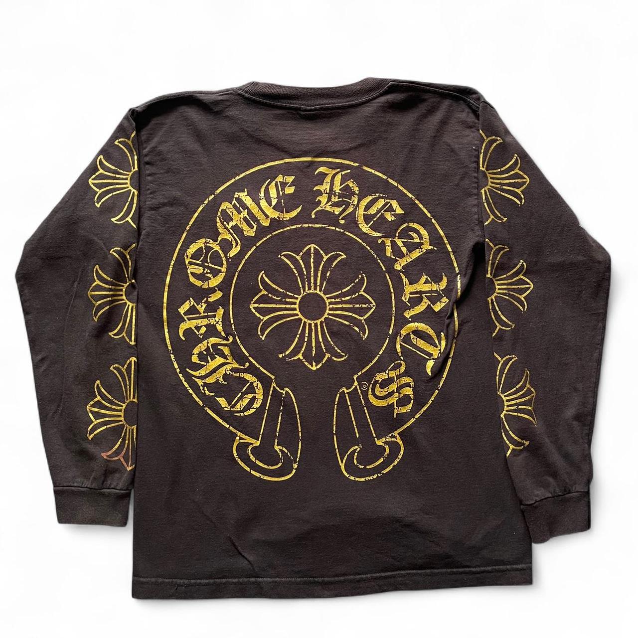 Chrome Hearts Vintage Gold Horseshoe Pocket Tee Black