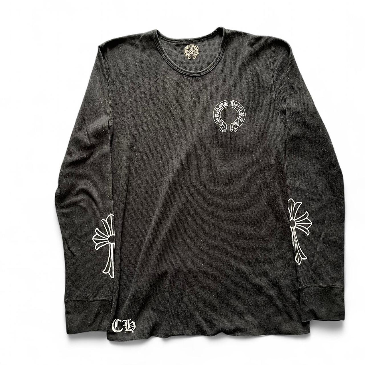 Chrome Hearts Vintage Thermal Long Sleeve Horsehoe Cross Logo
