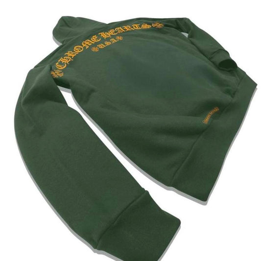 Chrome Hearts T Scroll Logo Hoodie Green