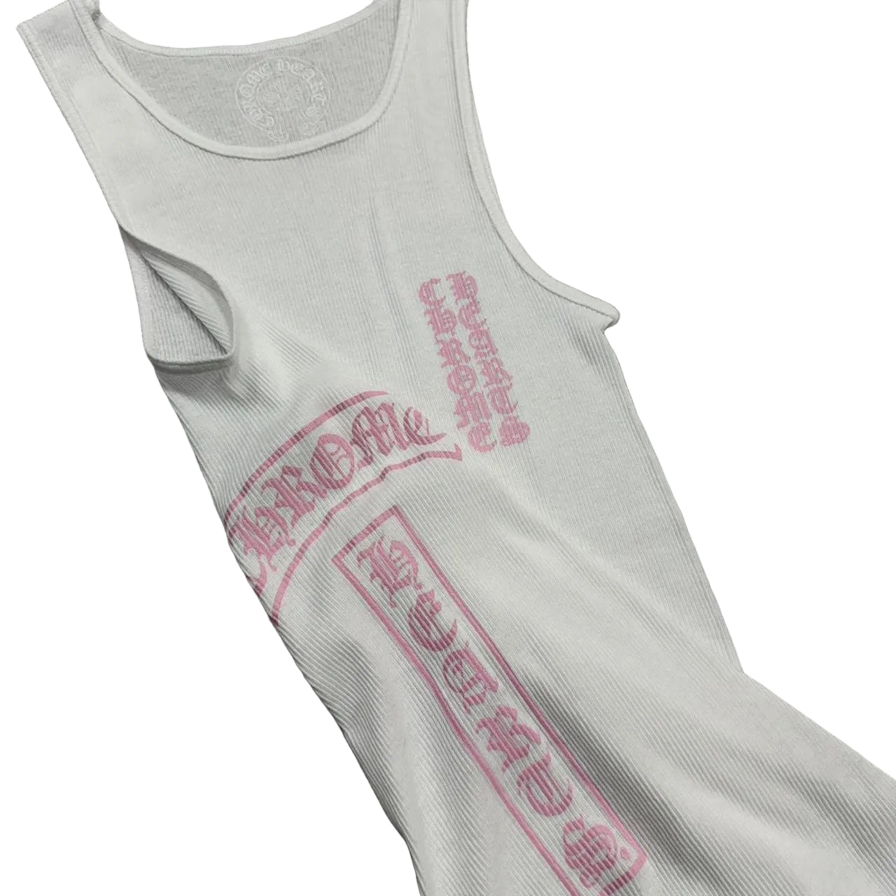 Chrome Hearts T Bar Logo Vest Tank Top White Pink