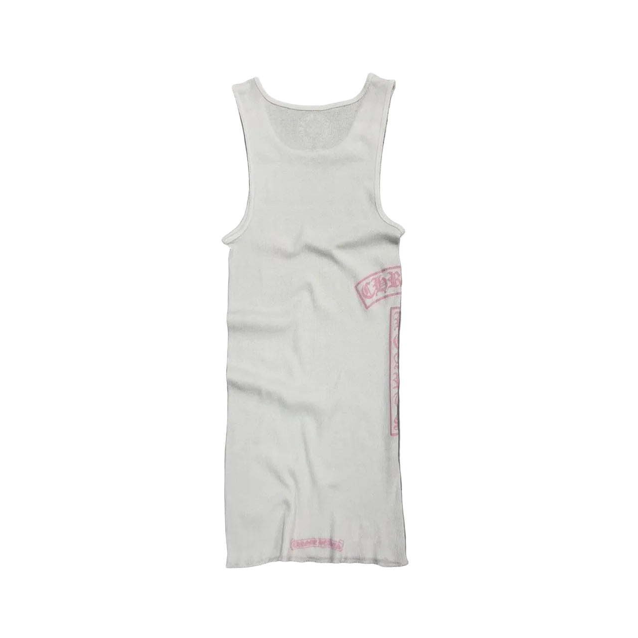 Chrome Hearts T Bar Logo Vest Tank Top White Pink