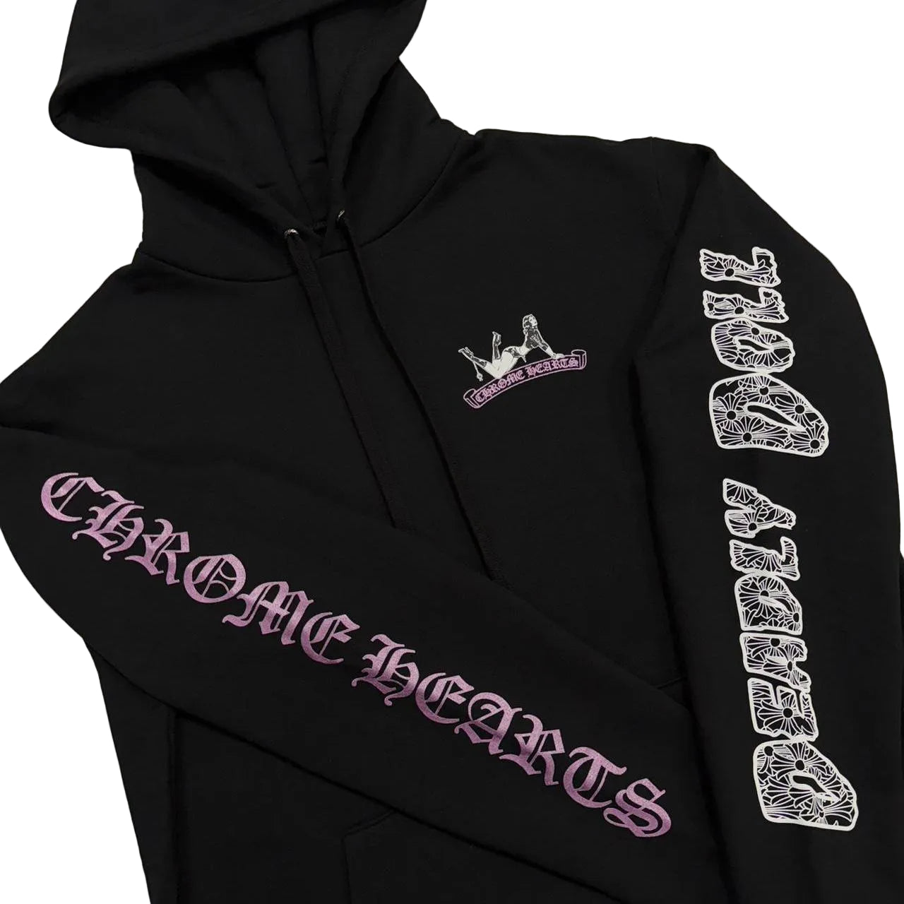 Chrome Hearts Deadly Doll Exclusive Glitter Pin Up Plus Logo Hoodie