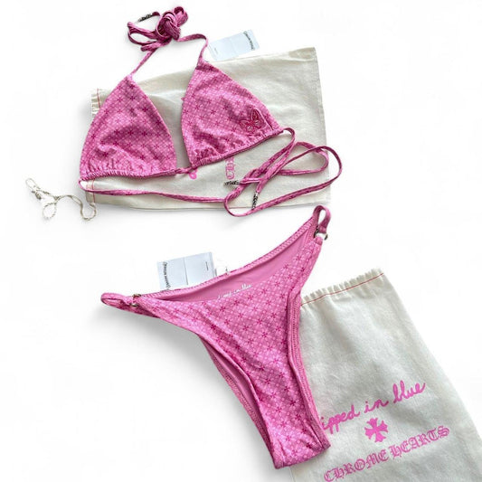 Chrome Hearts Dipped in Blue Pink Bikini