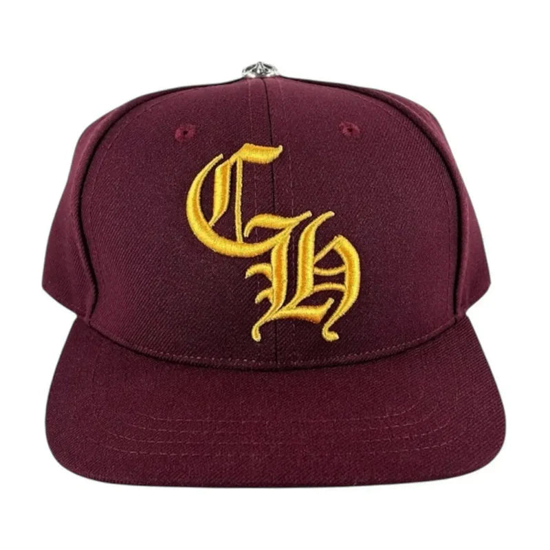Chrome Hearts Embroidered CH Logo Red Baseball Cap