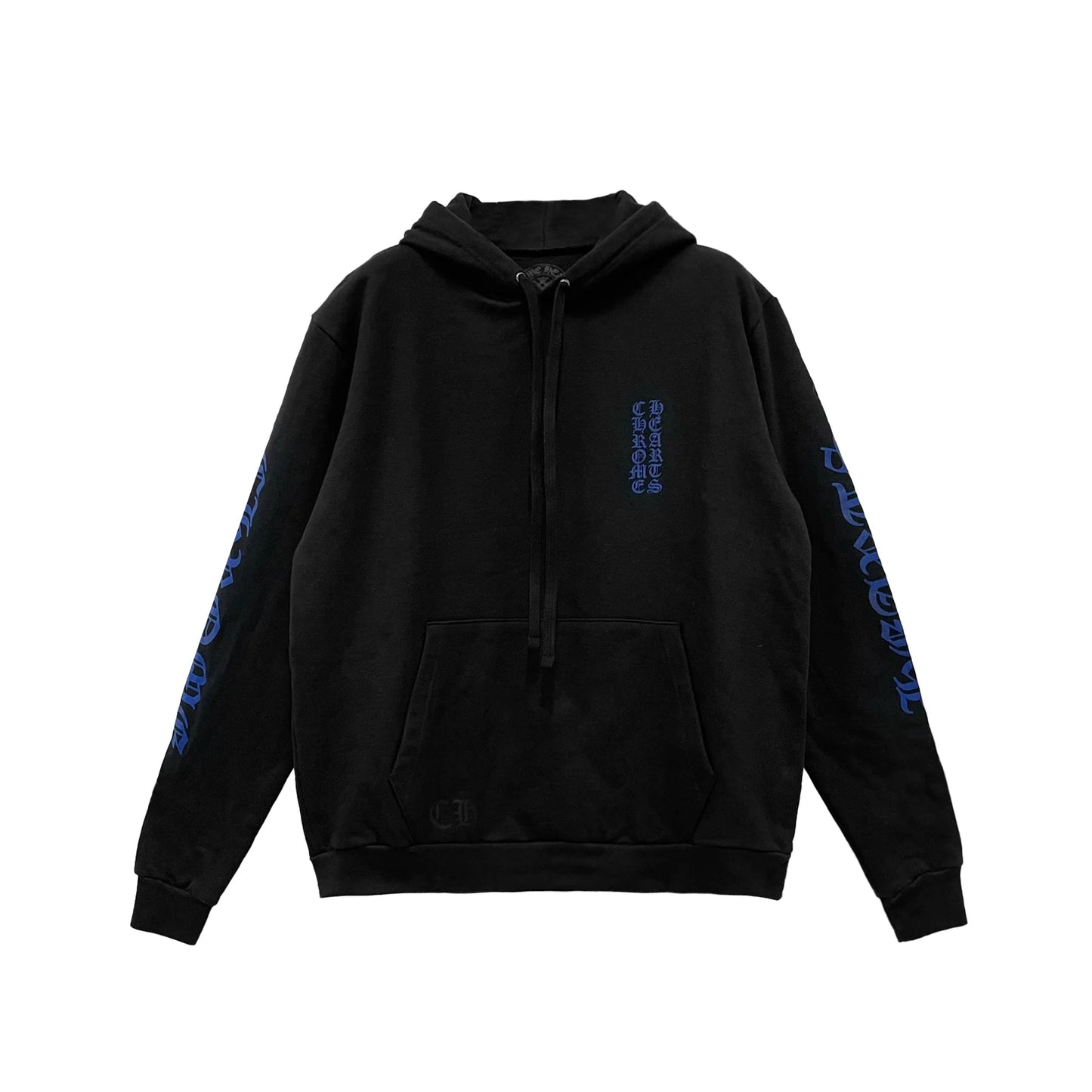 Chrome Hearts Blue Vertical Script Pullover Hoodie