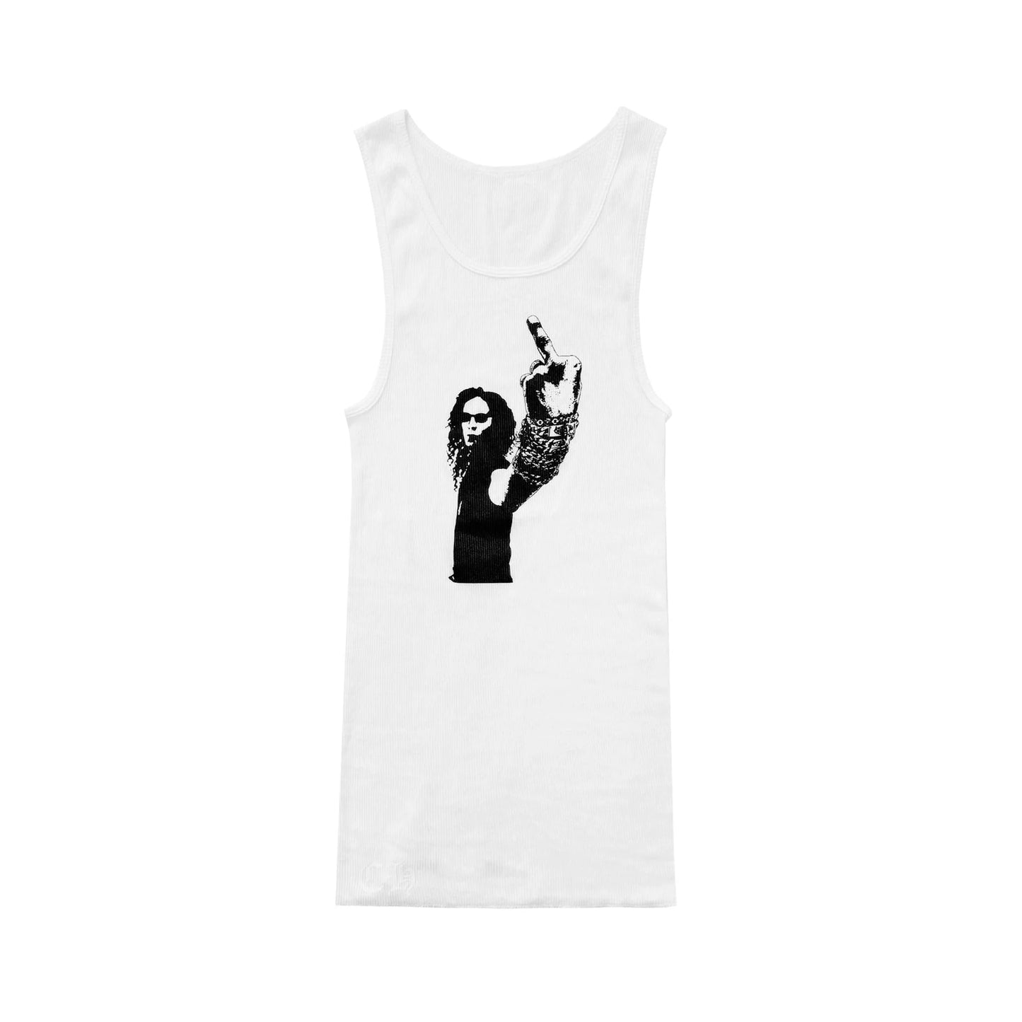 Chrome Hearts Middle Finger Graphic Rib Tank Top