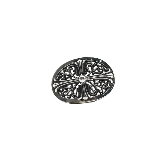 Chrome Hearts Silver Oval Keeper Cross Buckle