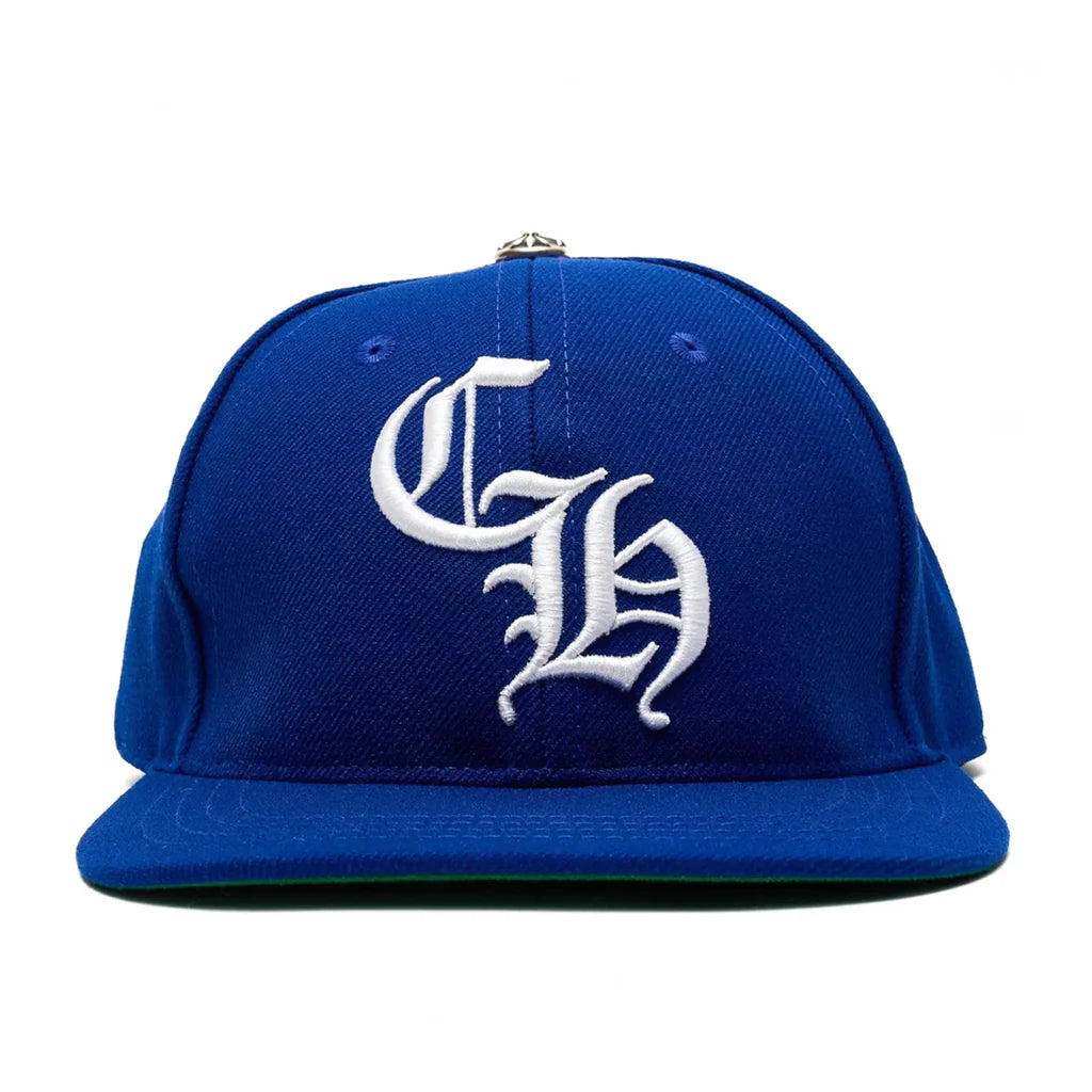 Chrome Hearts Embroidered CH Logo Blue Baseball Cap